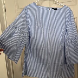 Chaps Light Blue Striped Blouse women’s